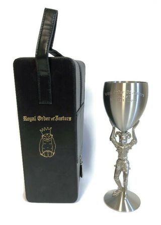 Vintage Royal Order Of Jesters Pewter Goblet With Case Cold Spring Ky
