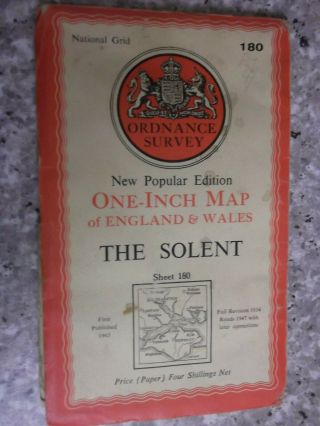 Ordnance Survey Popular Map The Solent.  /isle Of Wight