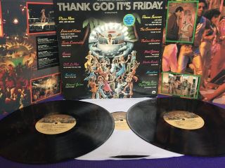 1978 Thank God It’s Friday (3x) Record Soundtrack Pic Sleeves 1st Press Rare Nm