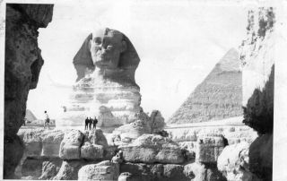 Egypt Old Photo.  A Rare View Of The Sphinx And The Pyramids
