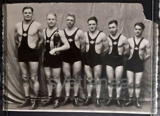 WRESTLERS Sports Champ Handsome men muscle bulge physique USSR vintage photo Gay 2
