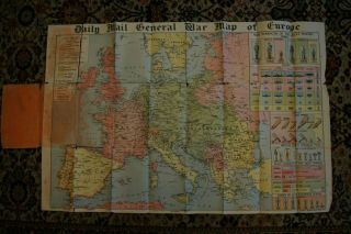 Daily Mail General War Map Of Europe Foldout World War I George Philip & Son