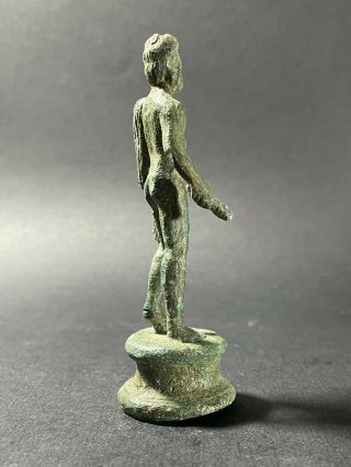 RARE HIGHLY DETAILED ANCIENT ROMAN BRONZE PERIOD STATUE - 200 - 400 AD 3