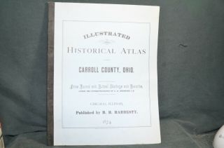 Vintage Historical Atlas - Carroll County Ohio 1874