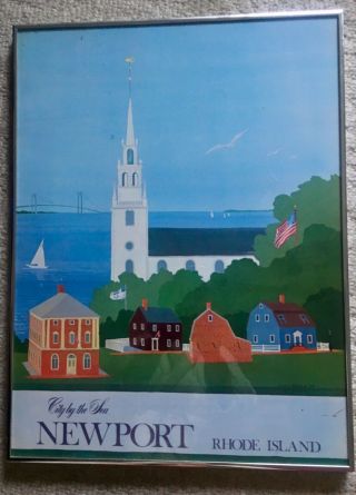 1967 June L Webb City By The Sea Newport Ri Harbor Seascape Art Print Poster