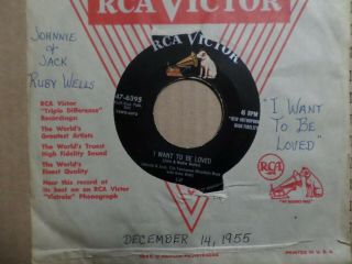 Johnnie & Jack With Ruby Wells " Feet Of Clay/i Want To Be Loved " Rca 45
