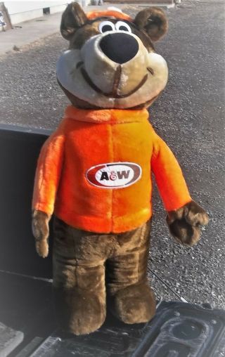Vintage Large A&w Root Beer " Rooty " Plush Teddy Bear 36 "