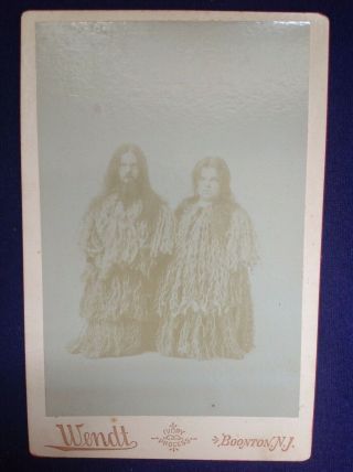 Rare Wendt Cabinet Card Photograph Chief Debro & Wife Freak Side Show Eskimo