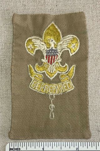 Vintage Scoutmaster Boy Scout Adult Leader Position Patch Bsa Tan Badge Early