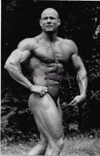 Muscle Man Vintage Found Bodybuilder Photograph Black And White Portrait 07 11 T