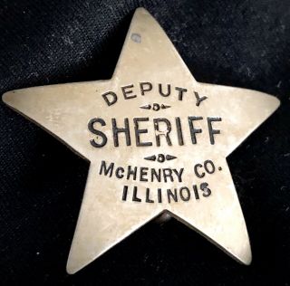 Early Mchenry County,  Illinois Deputy Badge - Hallmarked Meyer & Wenthe Chicago
