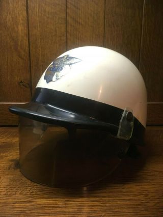 Vintage Police Cpd Motorcycle Helmet With Shield
