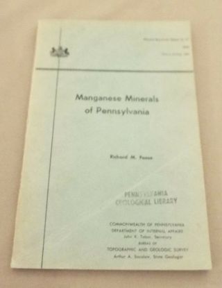 1967 Pa Manganese Minerals Of Pennsylvania Foose Topographic And Geologic Survey