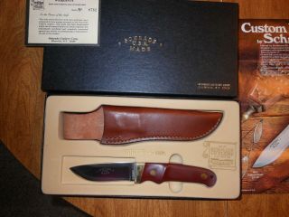 Schrade Vintage Custom Hunter Knife With Case,  Sheath And Paper Work,