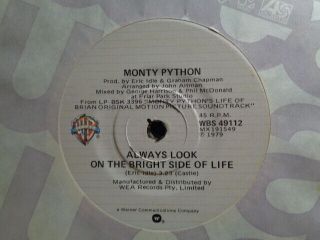 Monty Python " Always Look On The Bright Side Of Life " 1979 Warner Bros Oz 7 " 45