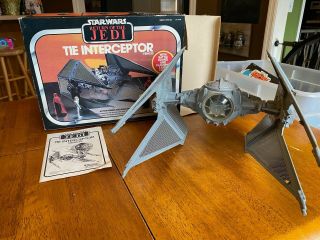 Vintage Star Wars Rotj Tie Interceptor Complete And Instructions