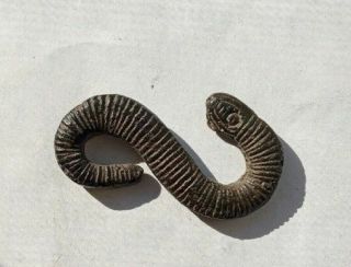 Ancient bronze snake pendant for sword scabbard.  Vikings. 2