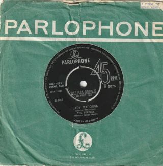 The Beatles Lady Madonna / The Inner Lig Parlophone R 5675 Classic Pop From 1968