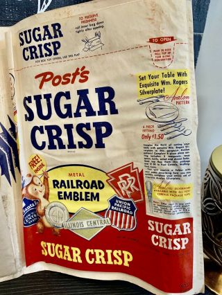 28 Vintage Post Sugar Crisp Metal Railroad Emblem Set