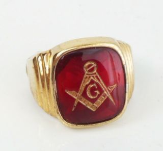 Masonic Ring Salesman Sample 14k Gold Electroplate Men 