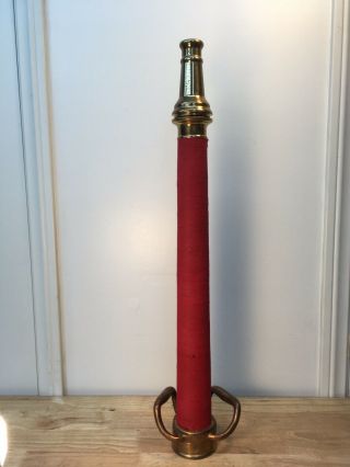 Vintage 30 In.  Brass Red Cord W.  D.  Allen Mfg.  Co.  Chicago Fire Nozzle Play Pipe