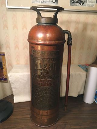 Copper Fire Extinguisher American Lafrance Fire Engine Co.  Alert No Dents Or Dam