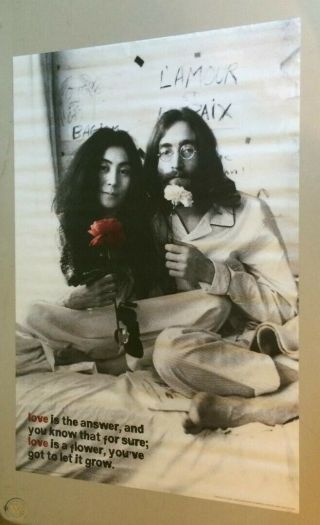 John Lennon & Yoko Ono - Bed In For Peace Poster 24x36 " - - Shrink Wrapped