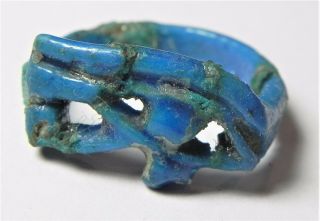 Zurqieh - Af1926 - Ancient Egypt.  Time Of King Tut Faience Ring.  Eye Of Horus