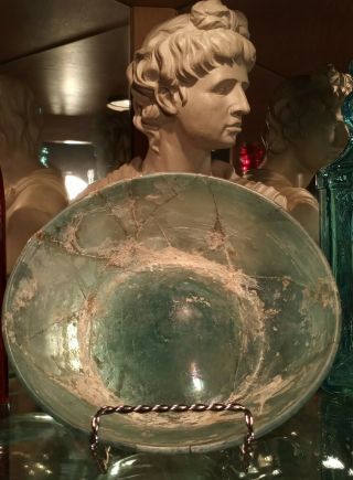 2,  000 Yr Old Ancient Roman Glass Bowl Time Of Christ Jesus