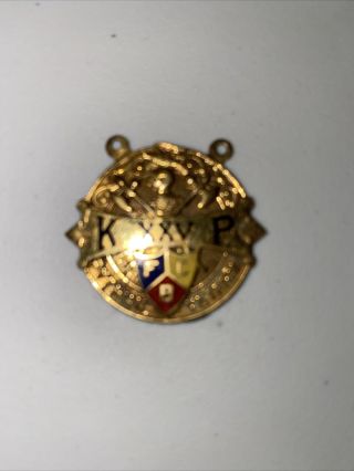 Vintage 10k Gold Knights Of Pythias Supreme Lodge Pythian Veteran Pin/ Medal