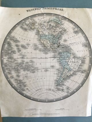 Map,  Map Of The Western Hemisphere,  Circa 1860.
