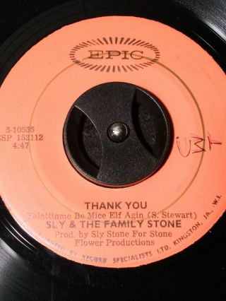 Sly & The Family Stone On Epic - Thank You & Everybody Is A Star 45rpm 1969