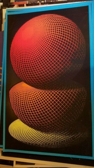 Spheres 1968 68 Vintage Blacklight Nos Casey Poster By M.  C.  Escher -