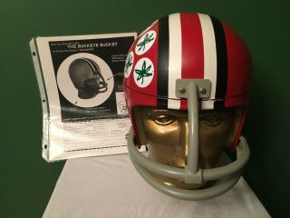 Rare Vintage 1960’s Full Size Ohio State Football Helmet Player Face Ice Bucket