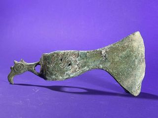 Very Rare Ancient Luristan Bronze Axe Head - Battle Relic - Circa 1200 - 800bce