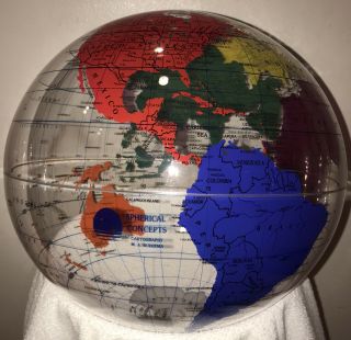 Vintage 1999 Spherical Concepts Acrylic Earth Sphere Globe 36” Transluscent