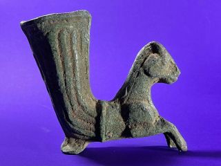 Detail Ancient Persian Bronze Rhyton Depicting Horse Head Circa 500bce