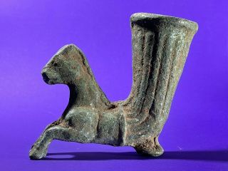 DETAIL ANCIENT PERSIAN BRONZE RHYTON DEPICTING HORSE HEAD CIRCA 500BCE 2