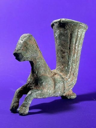 DETAIL ANCIENT PERSIAN BRONZE RHYTON DEPICTING HORSE HEAD CIRCA 500BCE 3