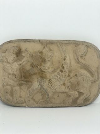 Sasanian Crystal Stone Carved Plaque Depicting Warrior Fighting Rare