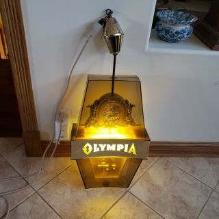 Vintage Olympia Beer On Tap Rotating Spinning Motion Advertising Lighted Sign
