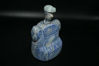 A Ancient Bactrian Lapis Lazuli Empiror Idol/statue Rare