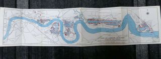 Port Of London Authority Plan Of The Docks River Thames 1964