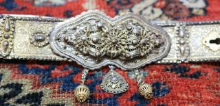 Old Ottoman Turkish Islamic Middle East Arabic Belt Silver Alloy Filigree Greek