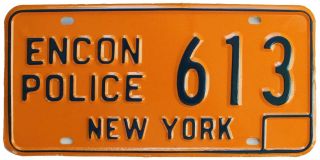 York 1974 - 1985 Environmental Conservation Police License Plate Encon 613