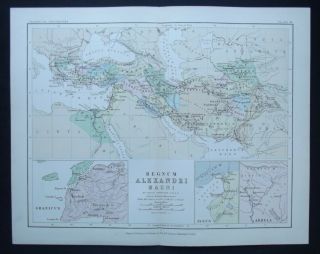 Antique Map: Empire Of Alexander The Great By A K Johnston,  Classical Map,  1880