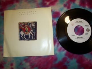 Paul Simon Graceland 45 & Picture Sleeve 1986 Long/short Promo Ex Vinyl