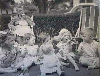 Adorable Group Of Children Eating Ice Cream Cones 1947 Photograph Vintage