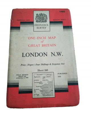 1958 Ordnace Survey Map Of London Nw