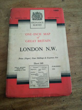 1958 Ordnace Survey Map Of London Nw 2